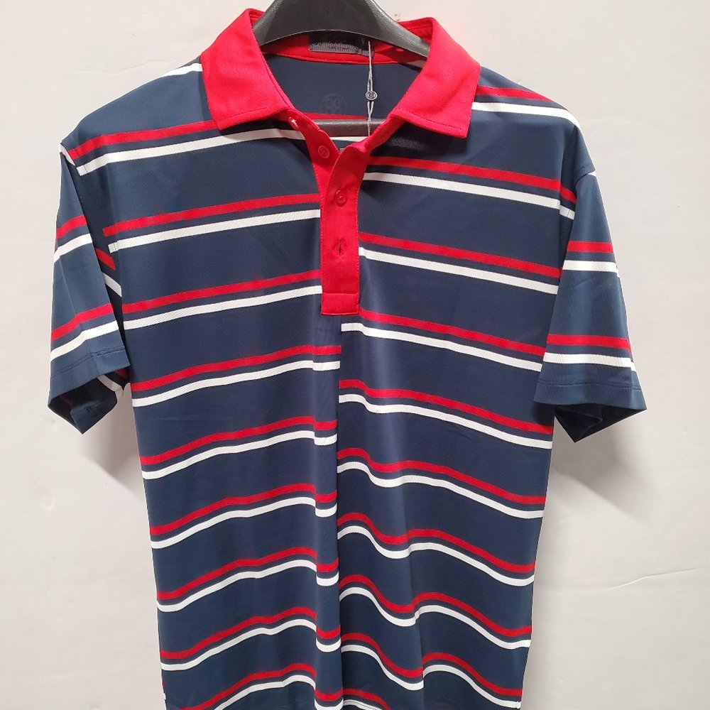 G/Fore Red, White & Blue stripe polo Medium M NWT